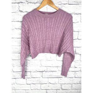 ALTAR'D STATE Women's Lilac Cable Knit Crop Sweater Small